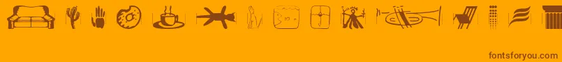 LunchboxdingbatsRegular Font – Brown Fonts on Orange Background