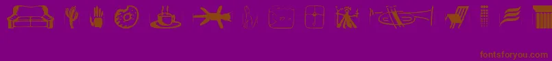 LunchboxdingbatsRegular-Schriftart – Braune Schriften auf violettem Hintergrund