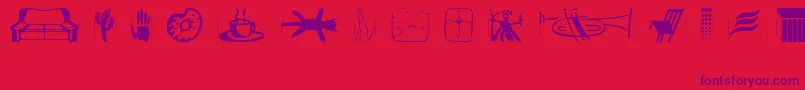 LunchboxdingbatsRegular Font – Purple Fonts on Red Background