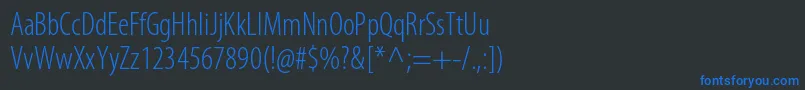 MyriadproLightcond Font – Blue Fonts on Black Background