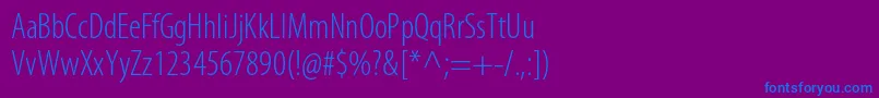 MyriadproLightcond Font – Blue Fonts on Purple Background