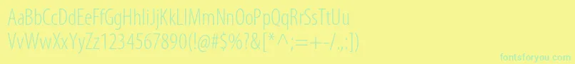 MyriadproLightcond Font – Green Fonts on Yellow Background