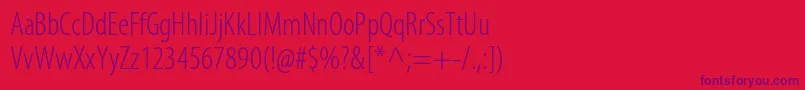 MyriadproLightcond Font – Purple Fonts on Red Background