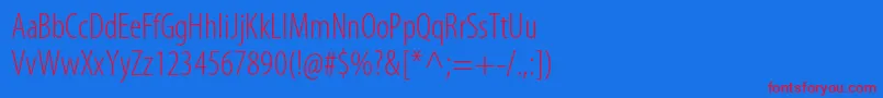MyriadproLightcond Font – Red Fonts on Blue Background