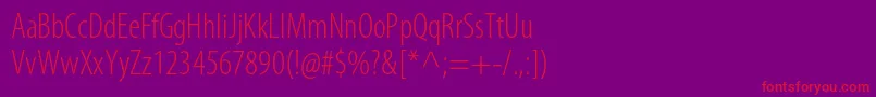 MyriadproLightcond Font – Red Fonts on Purple Background