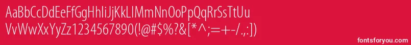 MyriadproLightcond Font – White Fonts on Red Background