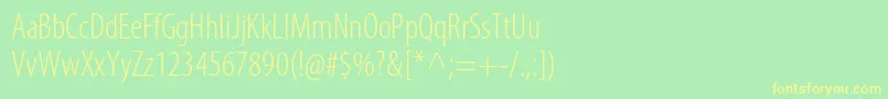 MyriadproLightcond Font – Yellow Fonts on Green Background