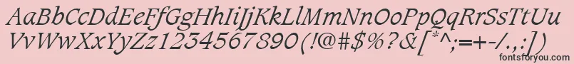 CaxtonLtLightItalic Font – Black Fonts on Pink Background