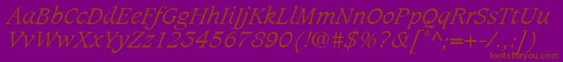 fuente CaxtonLtLightItalic – Fuentes Marrones Sobre Fondo Morado