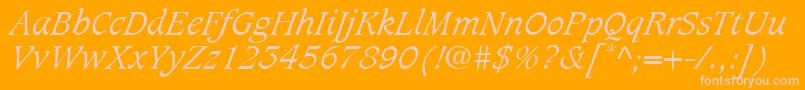 Шрифт CaxtonLtLightItalic – розовые шрифты на оранжевом фоне