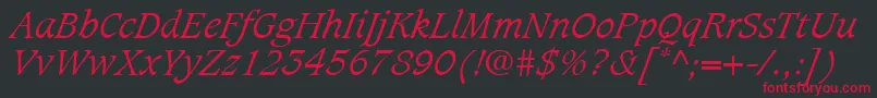 fuente CaxtonLtLightItalic – Fuentes Rojas Sobre Fondo Negro