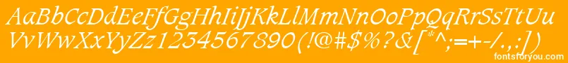 CaxtonLtLightItalic Font – White Fonts on Orange Background