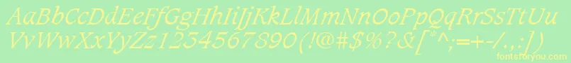 More about CaxtonLtLightItalic Font CaxtonLtLightItalic Font – Yellow Fonts on Green Background