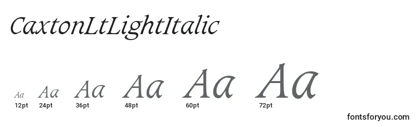 CaxtonLtLightItalic Font Sizes