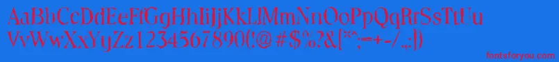 Police ToledorandomRegular – polices rouges sur fond bleu