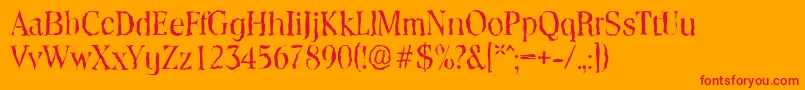 ToledorandomRegular Font – Red Fonts on Orange Background