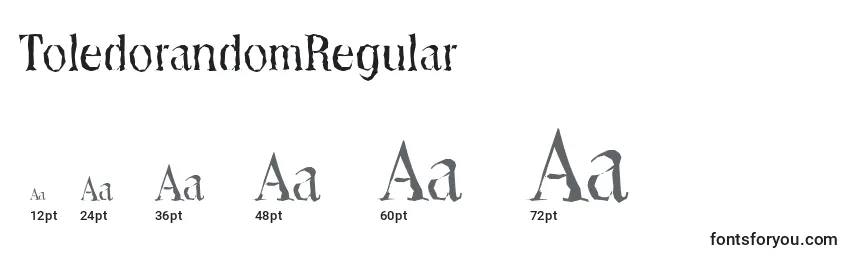 Размеры шрифта ToledorandomRegular
