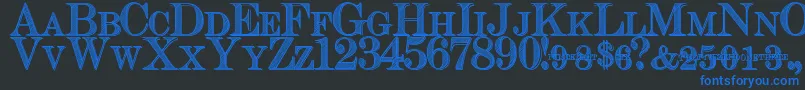 CashCurrency Font – Blue Fonts on Black Background