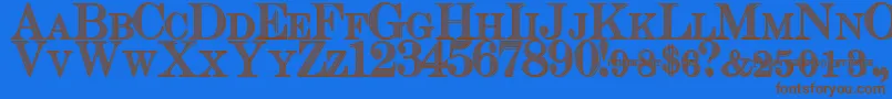CashCurrency Font – Brown Fonts on Blue Background