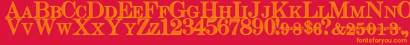CashCurrency Font – Orange Fonts on Red Background