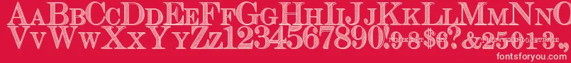 CashCurrency Font – Pink Fonts on Red Background