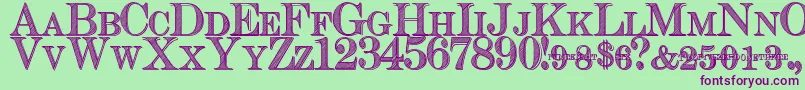 CashCurrency Font – Purple Fonts on Green Background