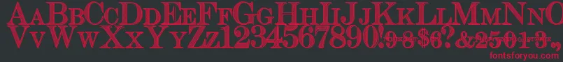 CashCurrency Font – Red Fonts on Black Background