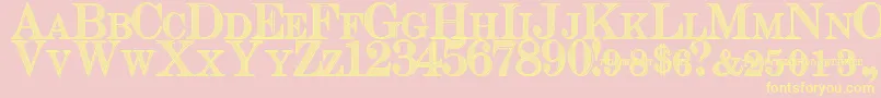 CashCurrency Font – Yellow Fonts on Pink Background