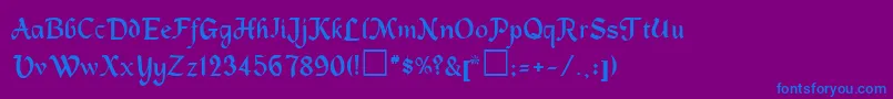 MagnetaRegular Font – Blue Fonts on Purple Background