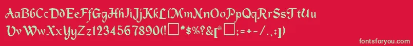 MagnetaRegular Font – Green Fonts on Red Background