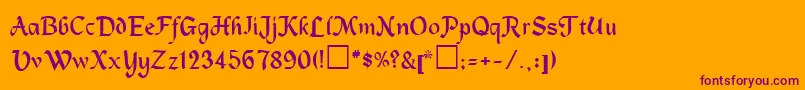 MagnetaRegular Font – Purple Fonts on Orange Background