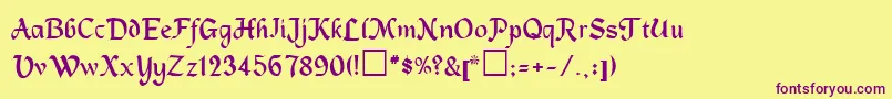 MagnetaRegular Font – Purple Fonts on Yellow Background