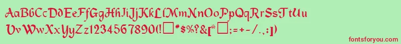 MagnetaRegular Font – Red Fonts on Green Background