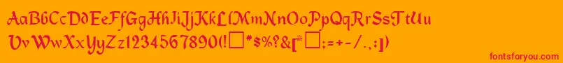 MagnetaRegular-Schriftart – Rote Schriften auf orangefarbenem Hintergrund