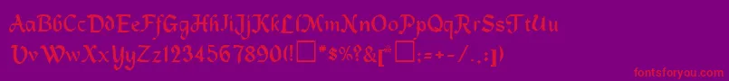 MagnetaRegular-Schriftart – Rote Schriften auf violettem Hintergrund