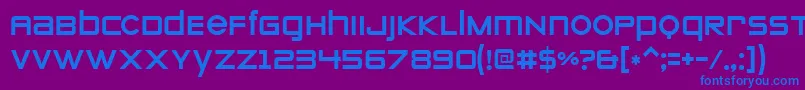 フォントZeroes ffy – 紫色の背景に青い文字