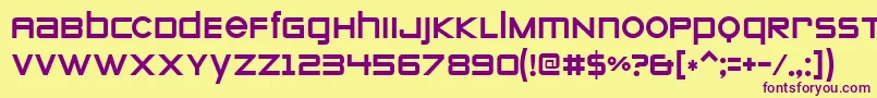 フォントZeroes ffy – 紫色のフォント、黄色の背景