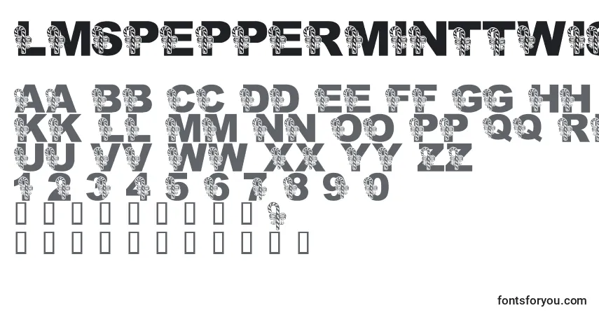 A fonte LmsPeppermintTwist – alfabeto, números, caracteres especiais