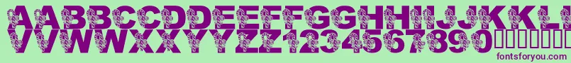 LmsPeppermintTwist Font – Purple Fonts on Green Background