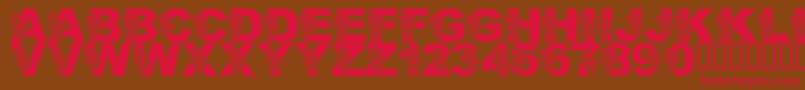 LmsPeppermintTwist Font – Red Fonts on Brown Background