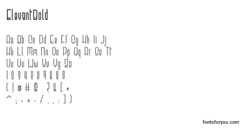 Czcionka ElevantBold – alfabet, cyfry, specjalne znaki