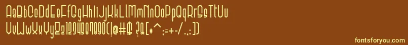 ElevantBold-Schriftart – Gelbe Schriften auf braunem Hintergrund