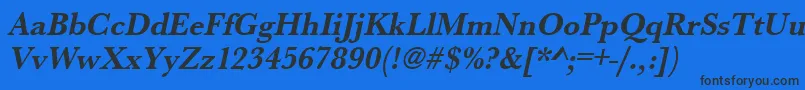 UrwbaskertnarBoldOblique Font – Black Fonts on Blue Background