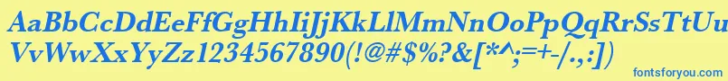 UrwbaskertnarBoldOblique Font – Blue Fonts on Yellow Background