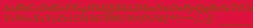 UrwbaskertnarBoldOblique Font – Brown Fonts on Red Background