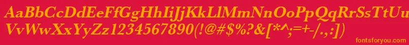 UrwbaskertnarBoldOblique Font – Orange Fonts on Red Background