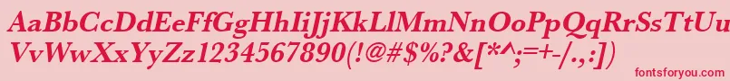 UrwbaskertnarBoldOblique Font – Red Fonts on Pink Background