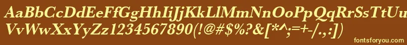 UrwbaskertnarBoldOblique Font – Yellow Fonts on Brown Background