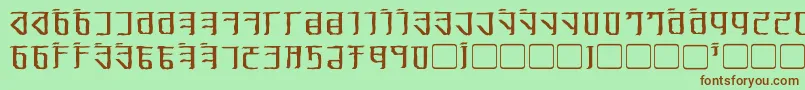ExoditeDistressed Font – Brown Fonts on Green Background
