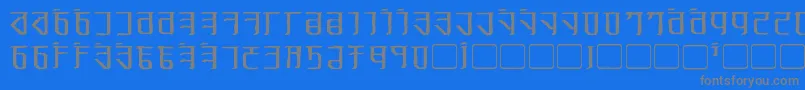 ExoditeDistressed-Schriftart – Graue Schriften auf blauem Hintergrund